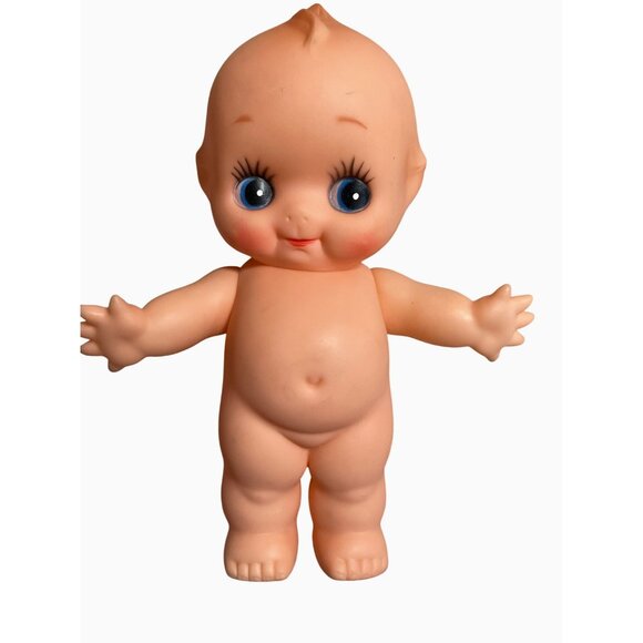 Kewpie Rubber Doll 7 Inch With Blue Eyes & Adorable Expression - Picture 3 of 12